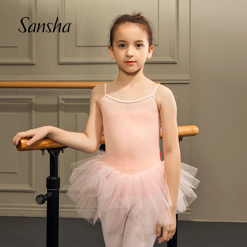Детское балетное платье Sansha для девочек, камзол-пачка, гимнастический купальник с юбкой DF1601 0