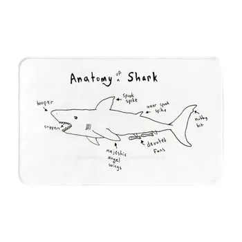 Анатомия Акулы 3D Мягкий Нескользящий коврик, Коврик для ног, Забавный юмор Акул