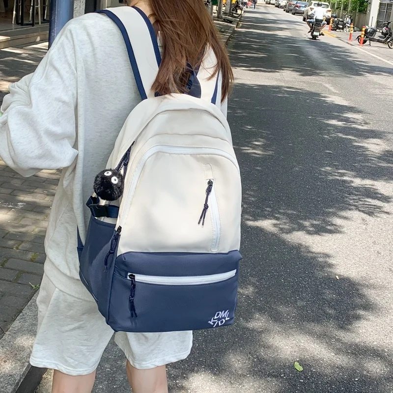 Женская нейлоновая школьная сумка для колледжа, женская школьная сумка для отдыха, подростковая сумка для книг большой емкости, дорожный рюкзак для ноутбука, студенческий рюкзак 4