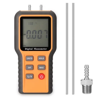Цифровой манометр, дифференциальные манометры давления воздуха, Тестер, Инструмент для измерения температуры в помещении, устройство для измерения давления