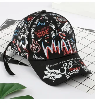 2020 новая Мода Граффити печать Бейсболка Открытый хлопок Тень Шляпа мужчины женщины Летние Шапки регулируемая Буква Крутая шляпа