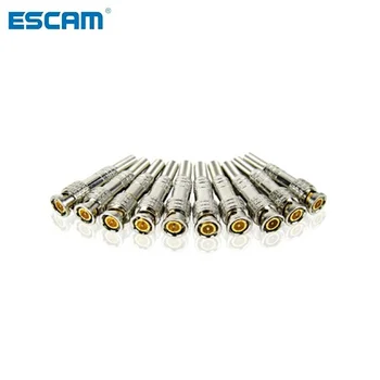 ESCAM Hot, 10 шт., разъем BNC без скручивающейся пружины без припоя, разъем для коаксиального RG59 для системы видеонаблюдения CCTV