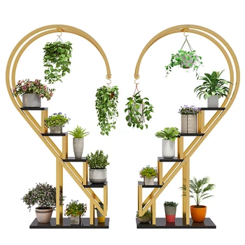 высококачественная современная креативная декоративная стойка для цветочных горшков в форме сердца, деревянная вертикальная подставка для растений для гостиной
