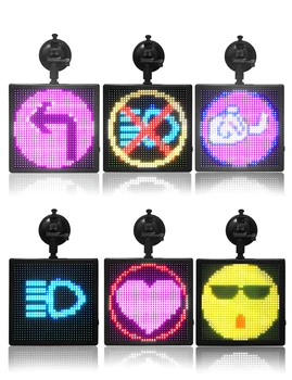 Подсветка для украшения автомобиля RGB полноцветное беспроводное управление приложением DIY автомобильный дисплей smile автомобильный светодиодный дисплей