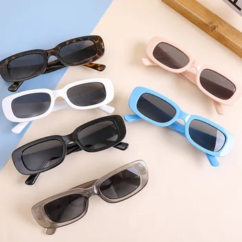 Детские летние солнцезащитные очки Милый прямоугольник Детские солнцезащитные очки для мальчиков и девочек Квадратная оправа для детей Солнцезащитные очки для девочек
