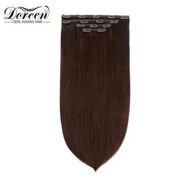 Doreen Натуральная заколка для наращивания человеческих волос, машинная заколка для наращивания волос Remy, 4 шт./компл. 120 г 160 г Черного цвета