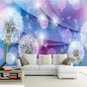 wellyu Пользовательские крупномасштабные фрески теплый романтический одуванчик 3D гостиная ТВ фон настенные росписи нетканые обои