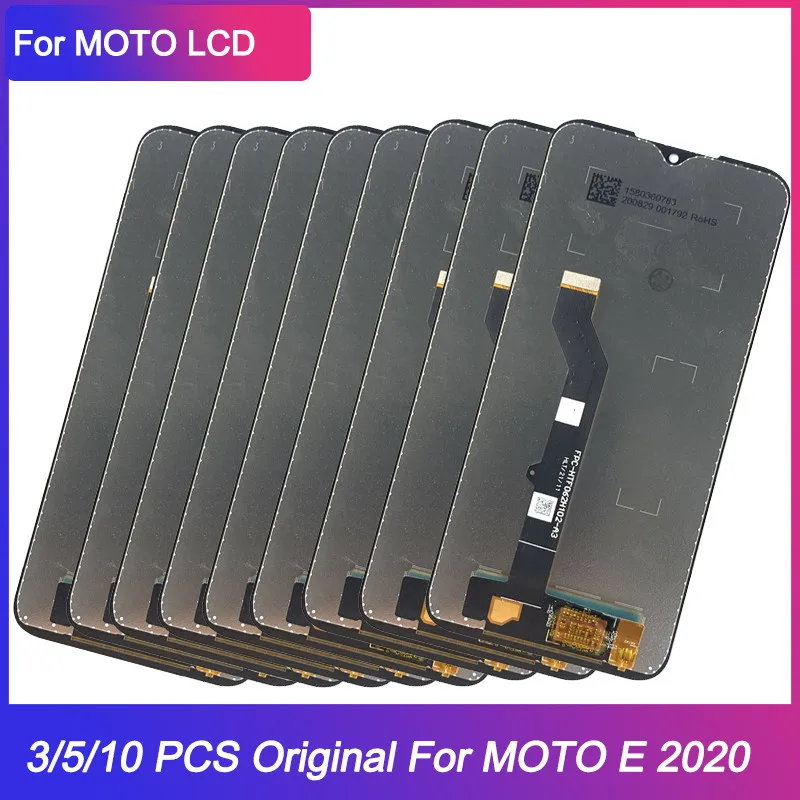 3/5/10 шт./лот Оригинальный ЖК-дисплей для Motorola Moto E (2020) ЖК-дисплей с сенсорным экраном Digiziter в сборе 0
