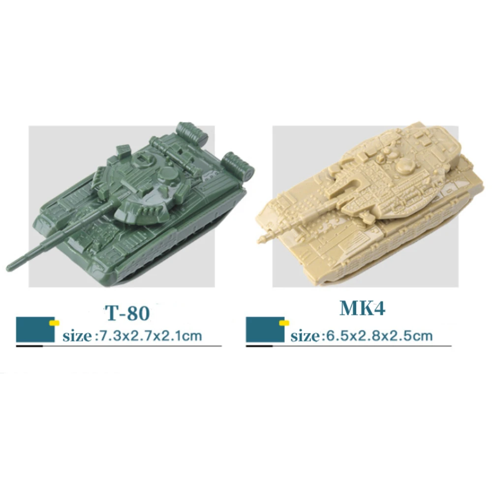 4шт Модели мини-танков 1:144, игрушки для детей, миниатюрные военные игры, Военная машина, песочный стол, пластиковый советский танк T-80 Isreal MK4 5