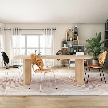 Семейные стулья из массива дерева Простая столовая современная кухонная мебель обеденный стул Датский дизайнер Nordic Home кованый стул