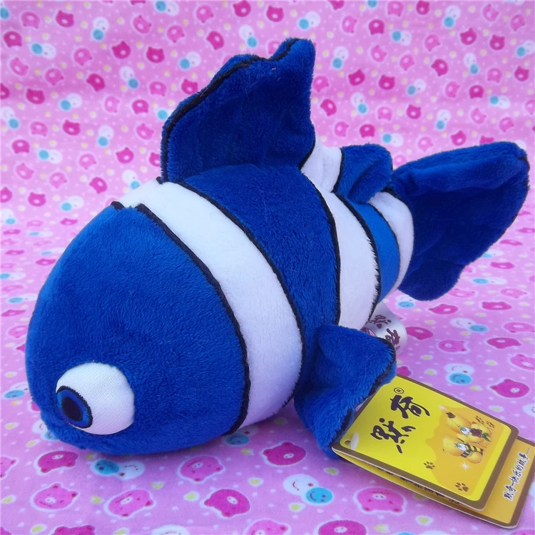 новая маленькая милая игрушка-голубая рыбка высококачественная кукла-тропическая рыбка около 24 см 0