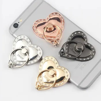 Новый дизайн, 1 шт., универсальное металлическое кольцо на палец, держатель для телефона, модное кольцо с сердечком, держатель для телефона для iPhone Xiaomi Huawei