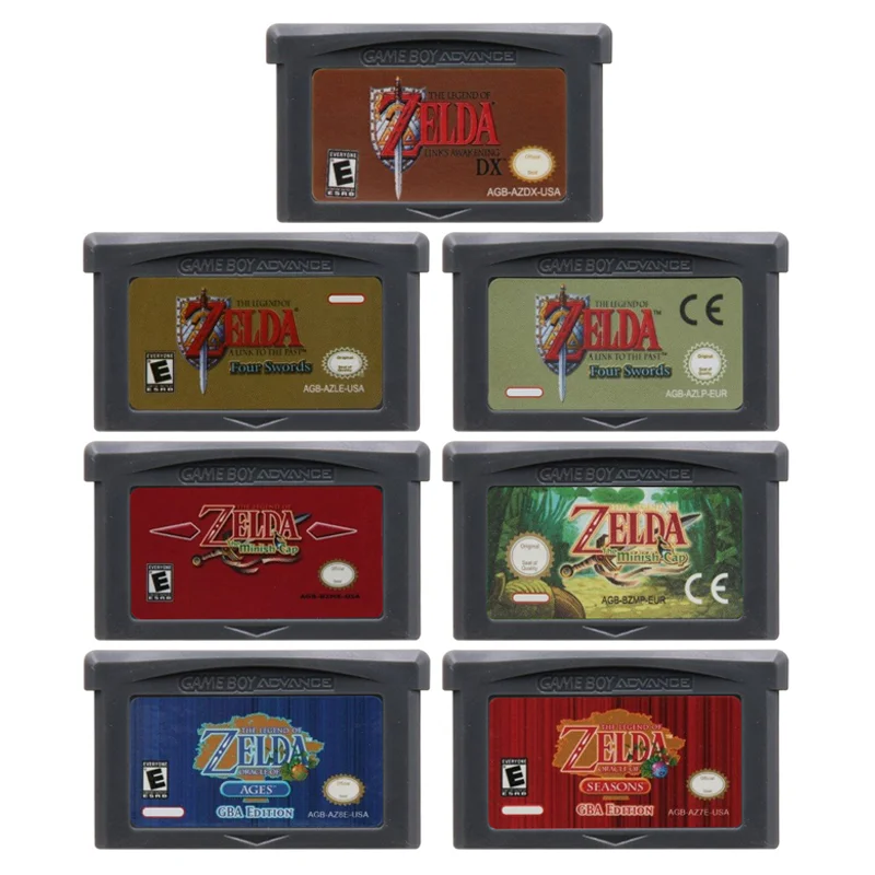 Серия Zelda GBA Game 32-битный Картридж Для Видеоигр Консольная карта Minish Cap Four Swords для GBA GBASP NDSL Версия для США EUR 0
