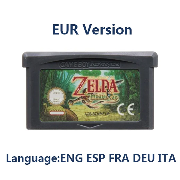 Серия Zelda GBA Game 32-битный Картридж Для Видеоигр Консольная карта Minish Cap Four Swords для GBA GBASP NDSL Версия для США EUR 1