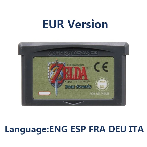 Серия Zelda GBA Game 32-битный Картридж Для Видеоигр Консольная карта Minish Cap Four Swords для GBA GBASP NDSL Версия для США EUR 5