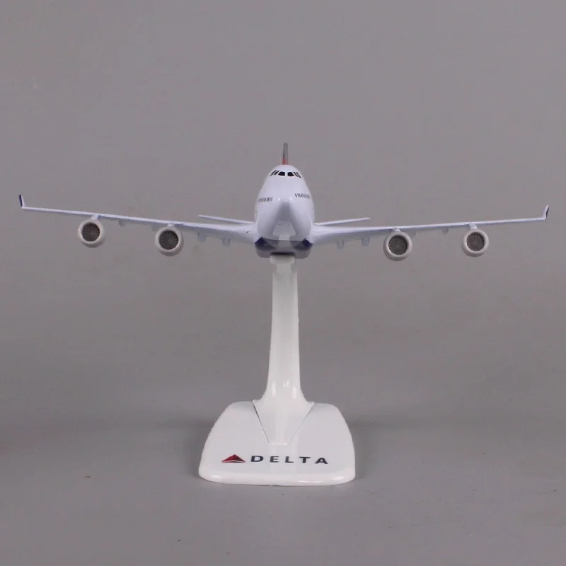 Изготовленная под заказ модель самолета Delta Airlines B747, украшение из твердого сплава, подарок, модель самолета в масштабе 1: 350, 20-сантиметровый статический дисплей 1