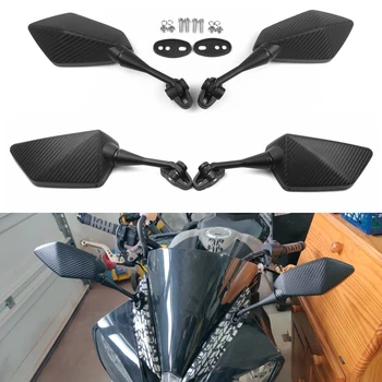 Мотоцикл Скутер Зеркало Заднего Вида Carbon Look Для Yamaha YZF R1 R6 R25 R15 R125 R3 R1S R1M FZ6R Зеркала