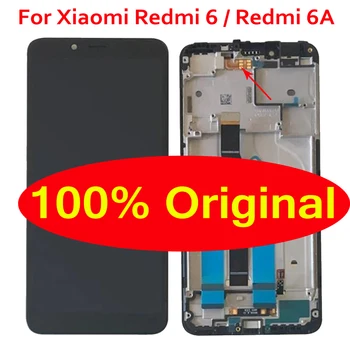 Оригинальный ЖК-дисплей с сенсорным экраном и цифровым преобразователем в сборе для Xiaomi Redmi 6 6A с заменой рамки Pantalla 10 точечным касанием