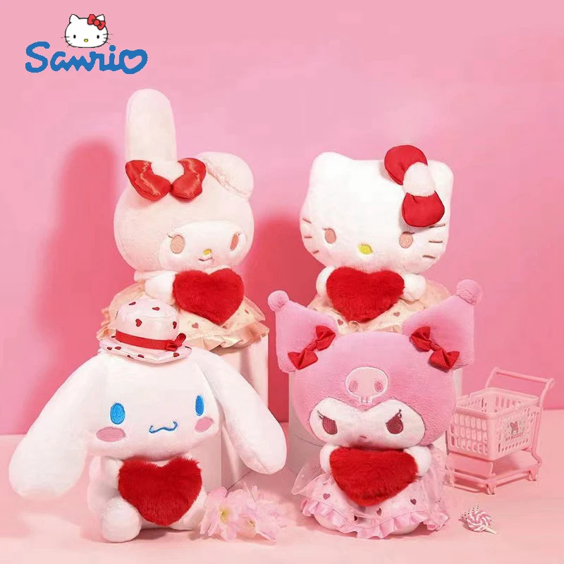 Оригинальные плюшевые игрушки Sanrio Kuromi Cinnamoroll Melody, кукольная подушка, мультяшное аниме, мягкое украшение комнаты для детей, подарок на День рождения 0