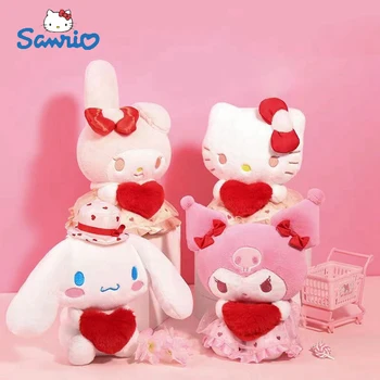 Оригинальные плюшевые игрушки Sanrio Kuromi Cinnamoroll Melody, кукольная подушка, мультяшное аниме, мягкое украшение комнаты для детей, подарок на День рождения