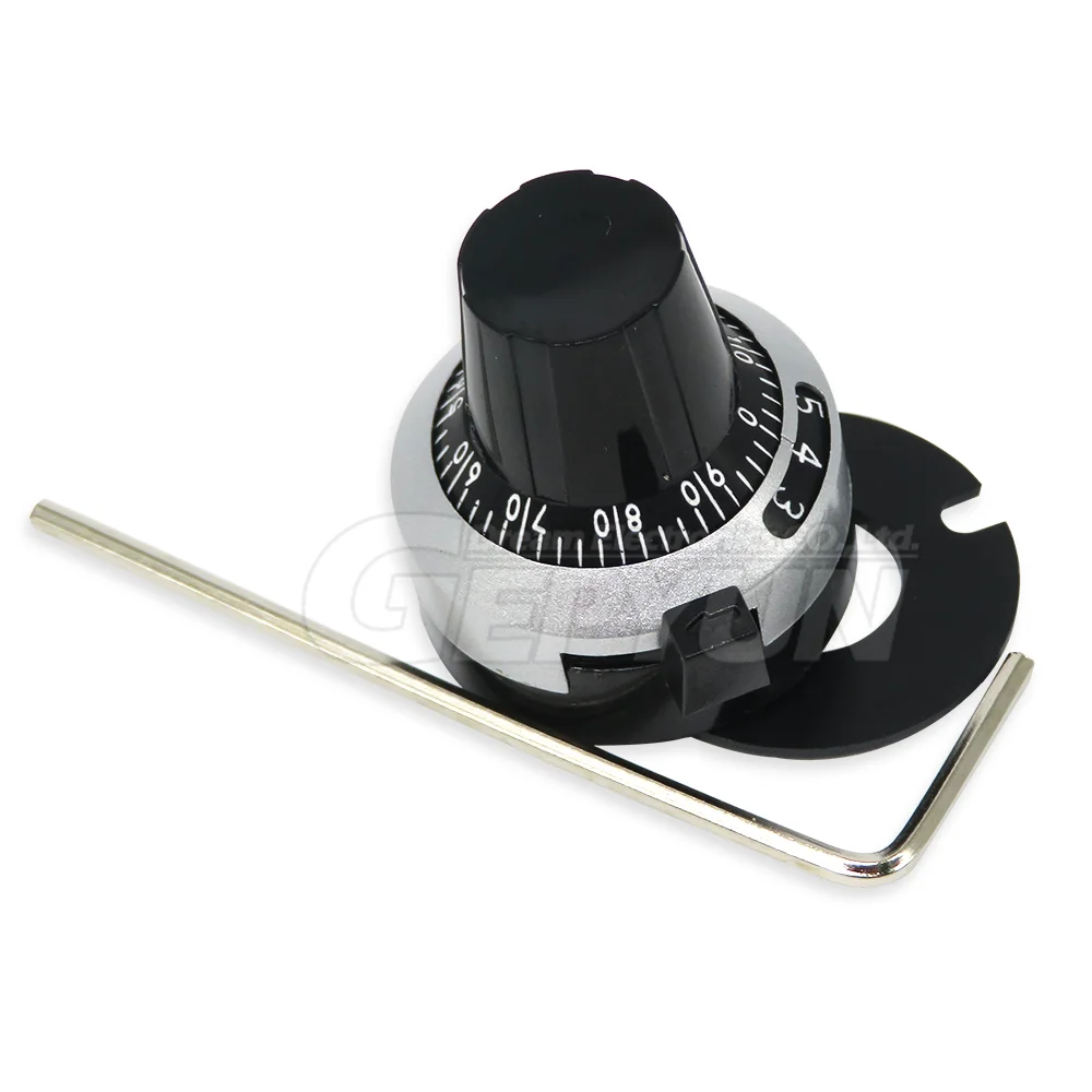 1ШТ WXD3-12/WXD3-13 3590S ручка прецизионной шкалы 4 мм 6,35 мм ручка потенциометра, оснащенная многооборотным потенциометром 1