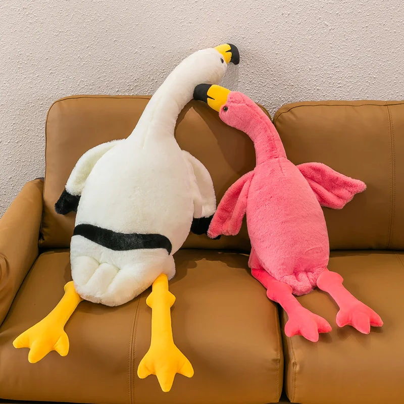 Огромные милые розовые плюшевые игрушки с фламинго, Большая кукла-птица, мягкая подушка для сна с животными, подарки на день рождения для детей и девочек 0