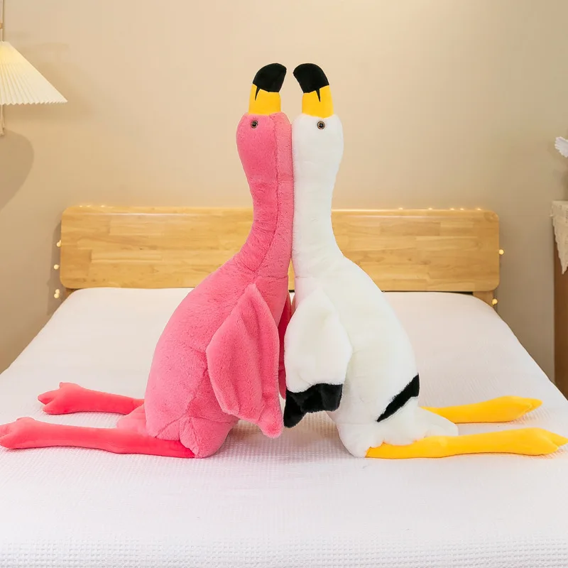 Огромные милые розовые плюшевые игрушки с фламинго, Большая кукла-птица, мягкая подушка для сна с животными, подарки на день рождения для детей и девочек 2