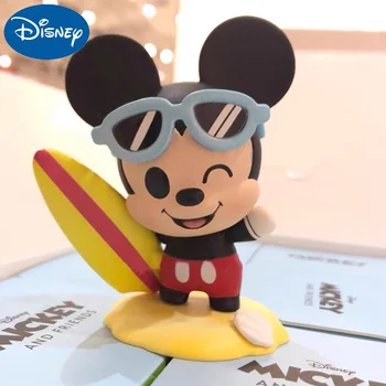 Пляжная серия Disney Mickey Mouse Blind Box Kawaii, фигурки Дональда Дака, Гуфи, Дейзи, коллекция игрушек Mysterious Box