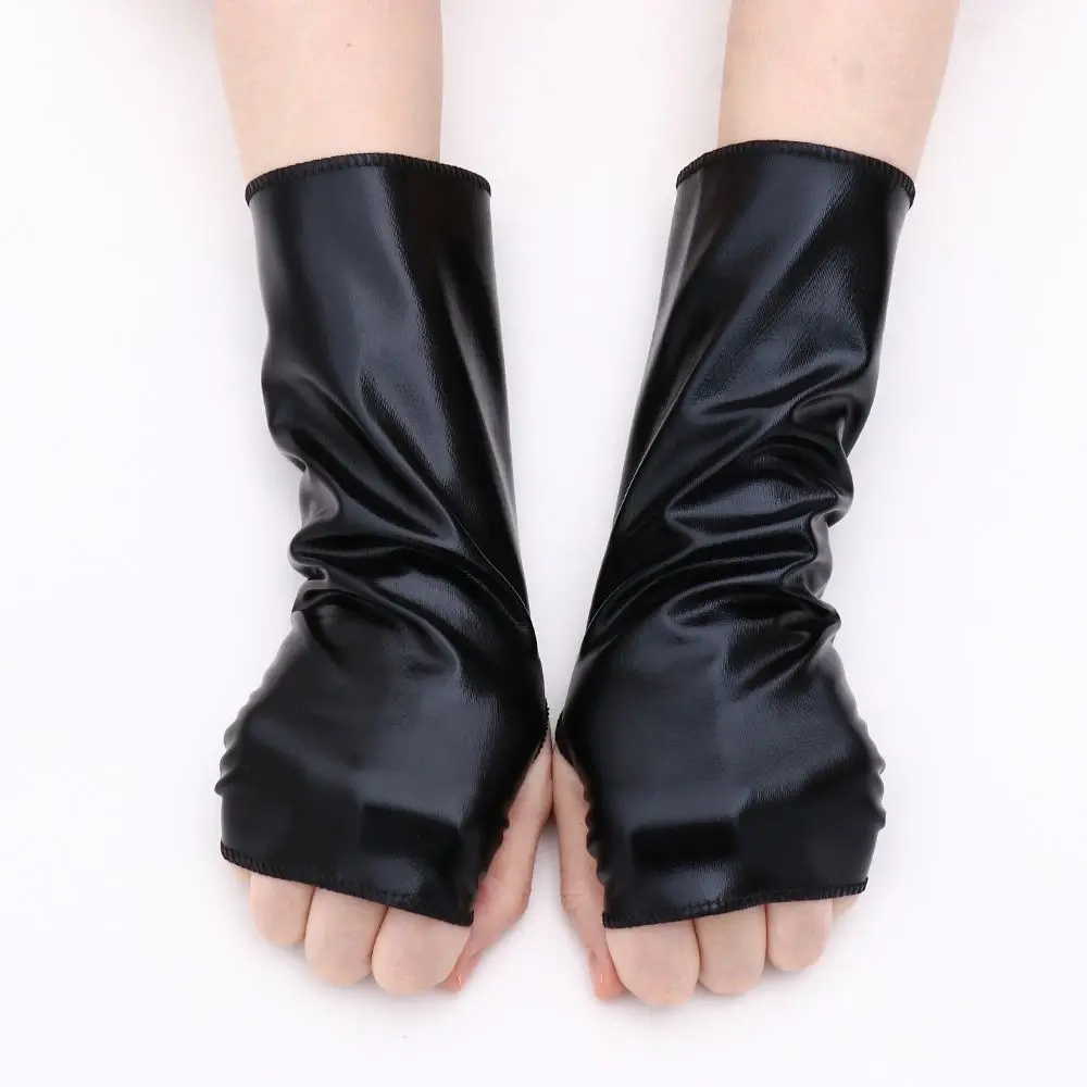 Лолита, готический панк, хип-хоп, Танцевальный костюм для косплея, Черные перчатки, Кожаные перчатки на Хэллоуин 0