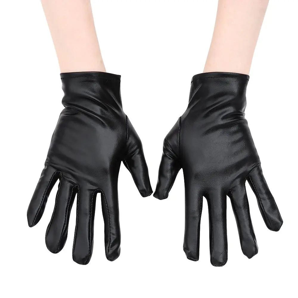 Лолита, готический панк, хип-хоп, Танцевальный костюм для косплея, Черные перчатки, Кожаные перчатки на Хэллоуин 2