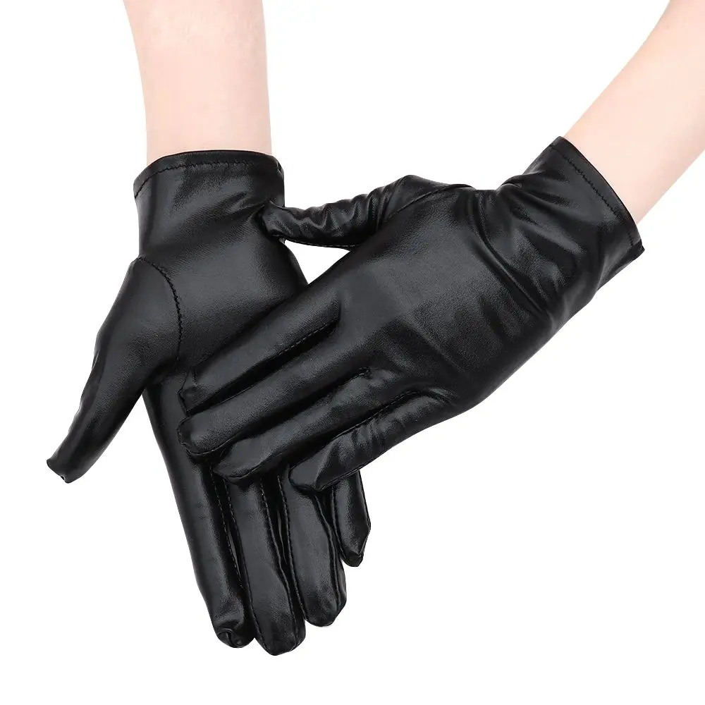 Лолита, готический панк, хип-хоп, Танцевальный костюм для косплея, Черные перчатки, Кожаные перчатки на Хэллоуин 3