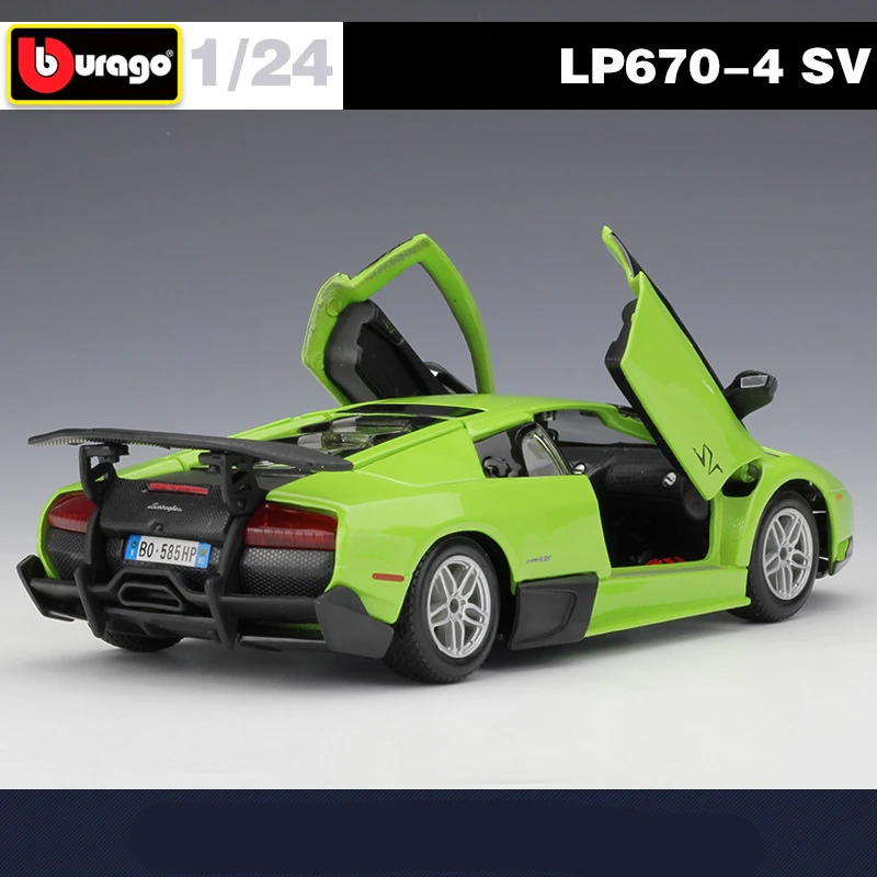 Bburago 1:24 Lamborghini Murcielago LP670-4 SV Модель Спортивного автомобиля Из сплава, Изготовленная на заказ, Металлическая Игрушка, Имитирующая Модель Гоночного автомобиля, Подарки Для Детей 3