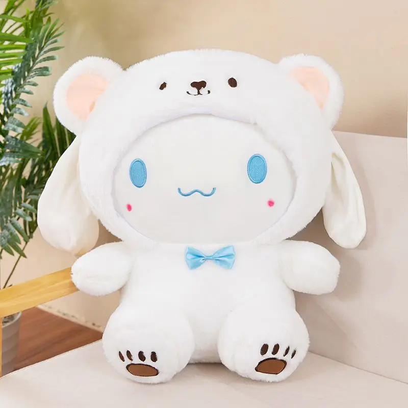 Кукла Kuromi Cute Transformation White Bear, кукла-собачка с корицей, трансформация, белый медведь, плюшевая игрушка, кукла-подушка для кровати, детские подарки 3