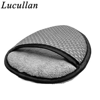 Lucullan Использует двухсторонний обод из микрофибры и половинную рукавицу для чистки колес, нескользящий треугольный дизайн для депиляции воском.