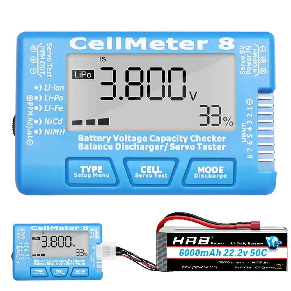 RC Lipo Battery Checker Cellmeter 8 Цифровой RC Тестер Емкости Батареи Напряжения для LiPo Life Li-ion NiMH Nicd Cell Meter 0
