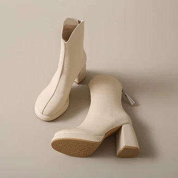 Женские ботинки на толстой подошве и платформе с застежкой-молнией по щиколотку