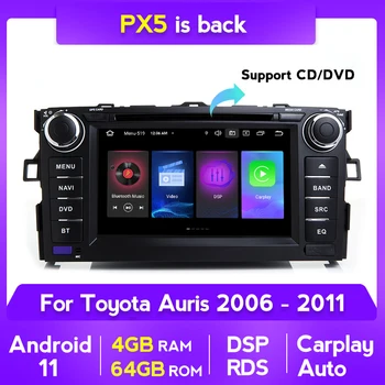 7-Дюймовый Автомобильный Android 11 DVD-плеер Для Toyota Auris 2006 2007 2008 2009 2010 2011 GPS Навигация Радио WIFI DSP RDS Стерео WIFI 4G