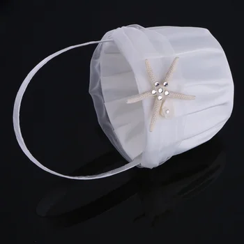Романтическая свадебная атласная цветочная корзина, милая маленькая корзинка для цветочницы на свадьбу