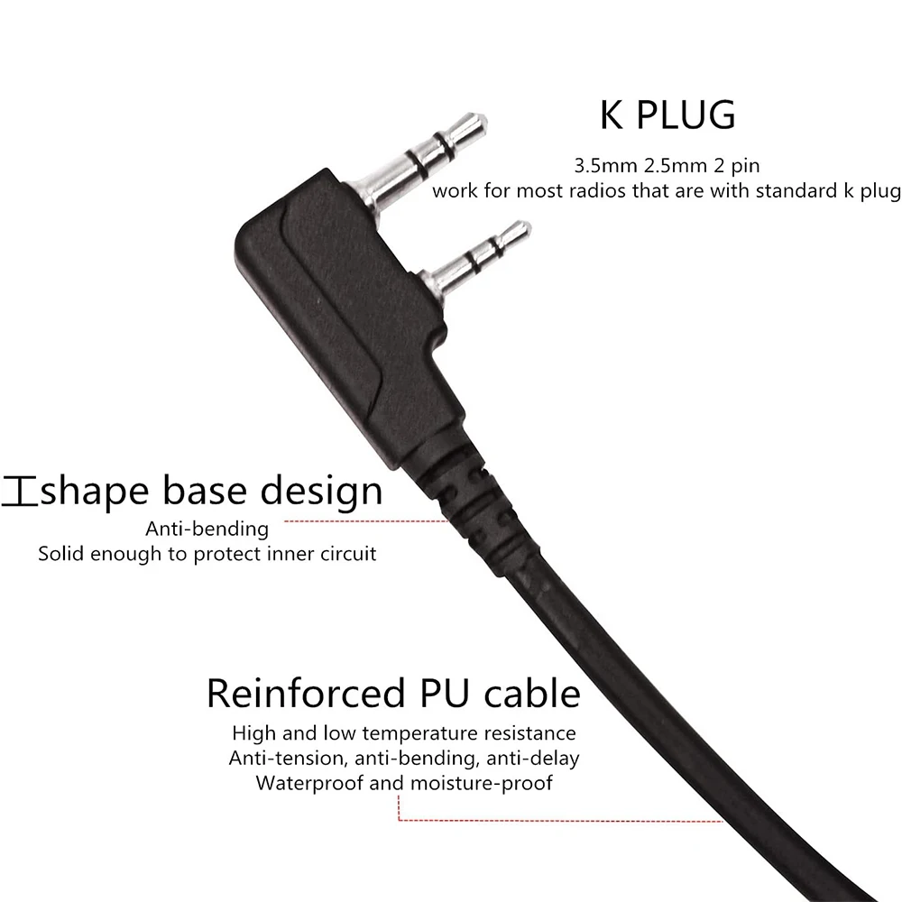 U94 Штекер кабеля PTT, адаптер гарнитуры для портативной рации HYT Kenwood Baofeng UV-5R H777 5