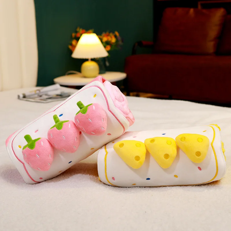 Креативное плюшевое одеяло в форме фруктового торта, Мультяшная подушка, коврик для рулета с авокадо и клубничным сыром, Плюшевая кукла, игрушки для детей, подарок для девочек 5