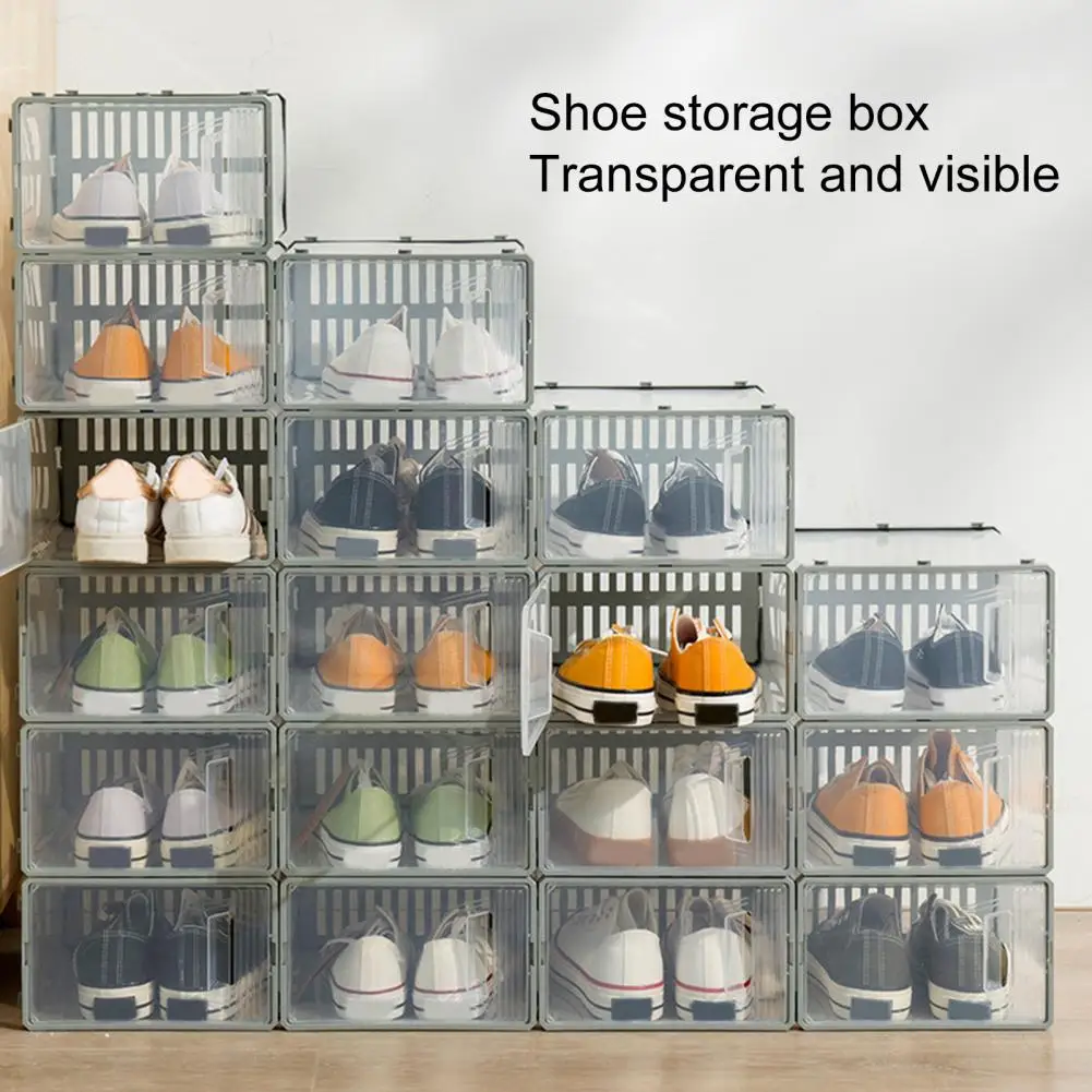 Прочная Коробка для обуви, Пластиковая Коробка Для хранения обуви, Отличный Несущий Магазин, Прозрачный Органайзер для хранения обуви 0