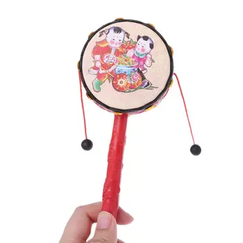 1 шт. барабан-погремушка с произвольным вращением, барабан-обезьяна, китайская игрушка для детей в подарок