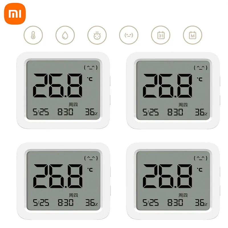 XIAOMI Mijia Smart Bluetooth Термометр 3 Большой ЖК-Беспроводной Электрический Цифровой Гигрометр Температуры и Влажности 3 Для приложения Mijia 0