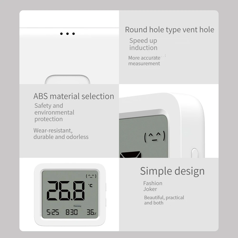 XIAOMI Mijia Smart Bluetooth Термометр 3 Большой ЖК-Беспроводной Электрический Цифровой Гигрометр Температуры и Влажности 3 Для приложения Mijia 1