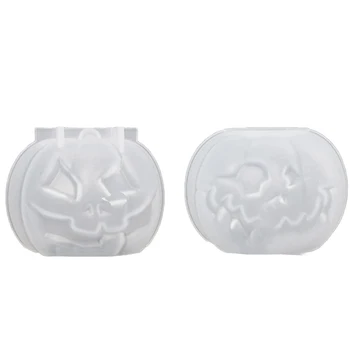 2 упаковки 3D-форм для свечей из тыквы, силиконовые формы из тыквы на Хэллоуин для эпоксидной смолы, мыла ручной работы, свечей, литейных изделий