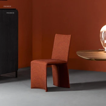 Итальянские минималистичные Обеденные стулья из фланели, Современная Домашняя Кухонная мебель, Обеденный стул со спинкой, Дизайнерские Гостиничные Офисные стулья для приема гостей