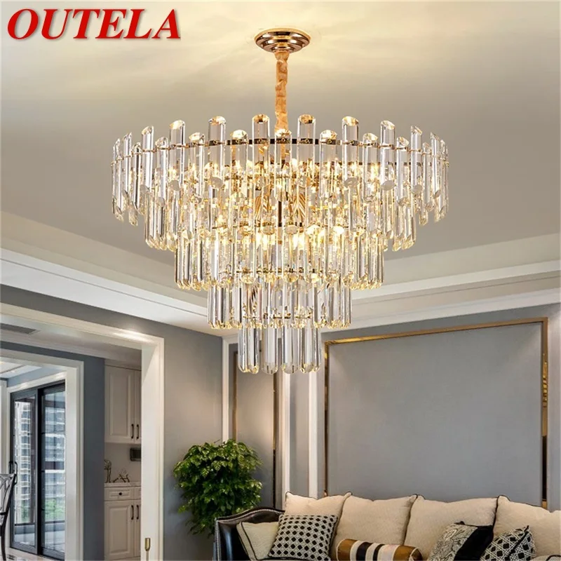 OUTELA Постмодернистская люстра Хрустальная подвесная лампа Luxury Light Home LED для гостиной-столовой 0
