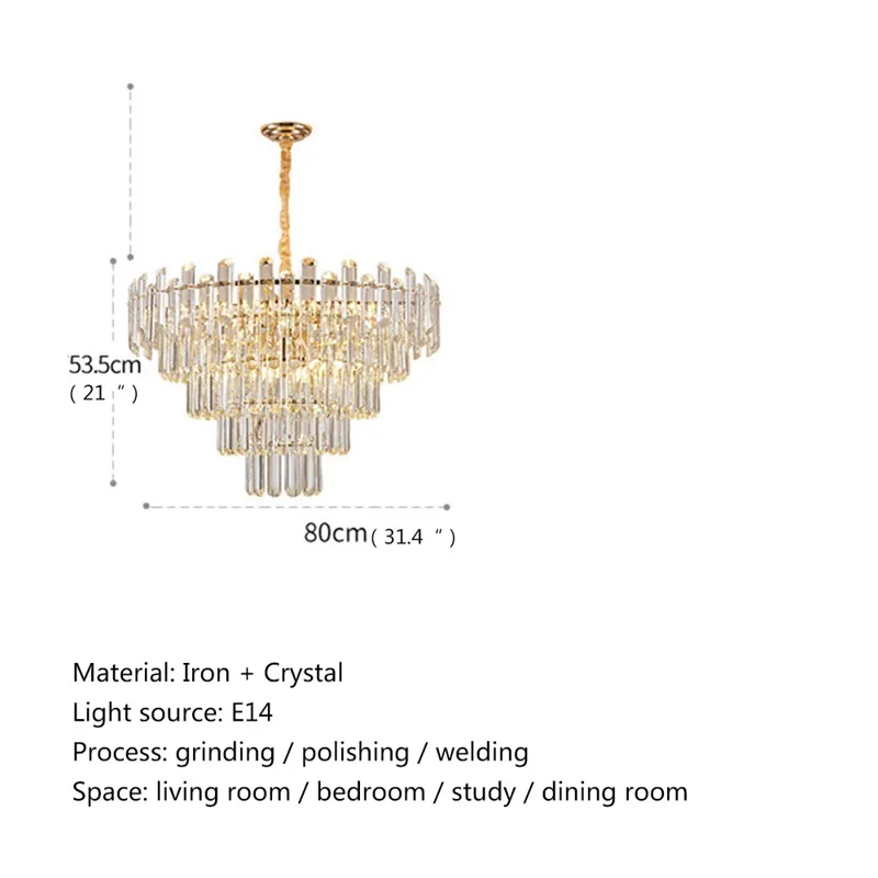 OUTELA Постмодернистская люстра Хрустальная подвесная лампа Luxury Light Home LED для гостиной-столовой 5