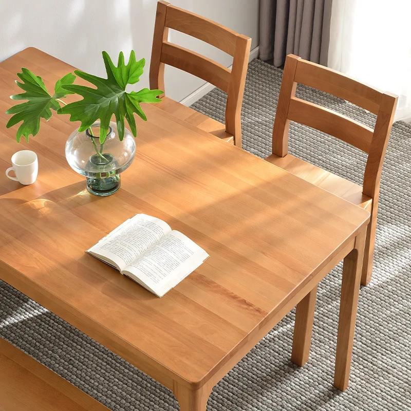 Обеденный стол из бука в домашнем хозяйстве, бревенчатая ресторанная мебель, обеденный стол и стулья из массива скандинавского дерева 0