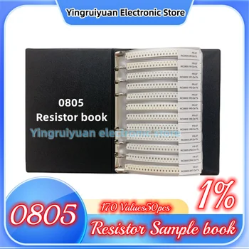 0805 Сборник образцов микросхемных резисторов 170 значений 50 шт. в наборе Ассортимент 1% FR-07 SMT 170 значений 50 шт. Сборник образцов резисторов 0R-10M SMD Sampl